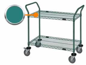 Green Epoxy Coated Utility Carts