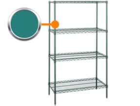 Green Epoxy Coated Wire Shelving