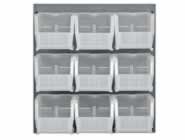 Louvered Panels with Clear Bins