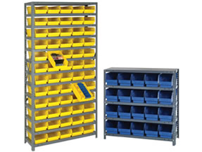 Steel Shelving Systems with Bins