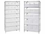 Wire Shelving with Clear Bins