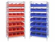 Wire Shelving with Stackable Shelf Bins