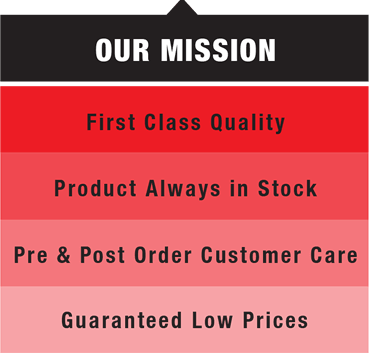 Our Mission - First Class Quality, Product Always in Stock, Pre & Post Order Customer Care, Guaranteed Low Prices