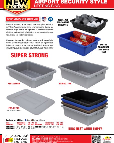 AIRPORT SECURITY STYLE NESTING BINS