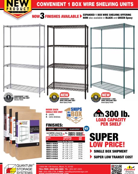 CONVENIENT 1 BOX WIRE SHELVING UNITS