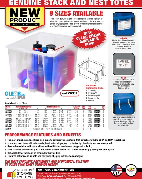 STACK AND NEST TOTES CLEAR