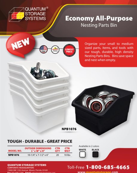 ECONOMY ALL-PURPOSE NESTING PARTS BIN