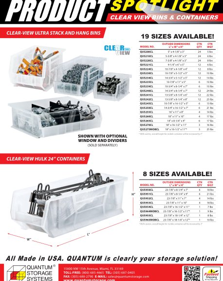 CLEAR VIEW BINS & CONTAINERS