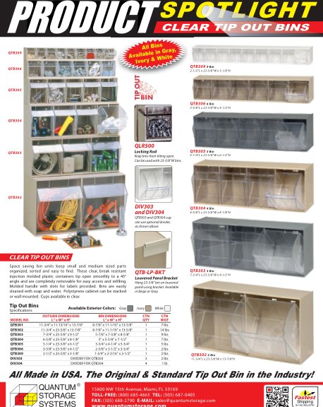 CLEAR TIP OUT BINS